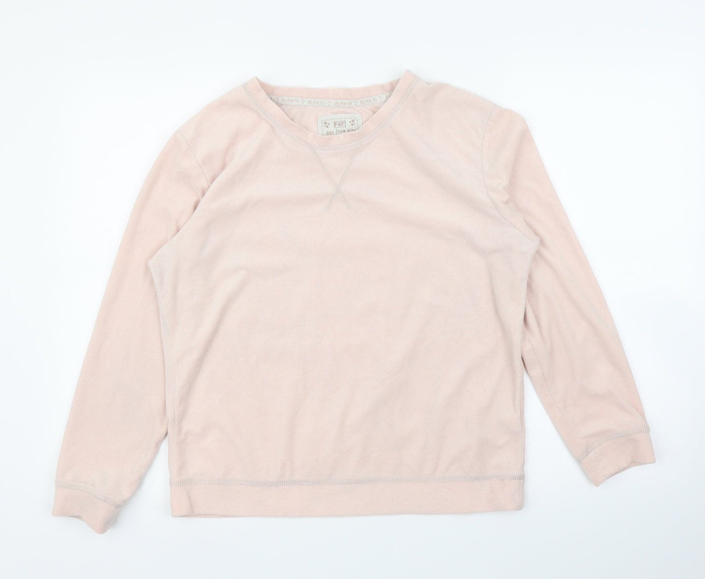 F&F Womens Pink Solid  Top Pyjama Top Size S