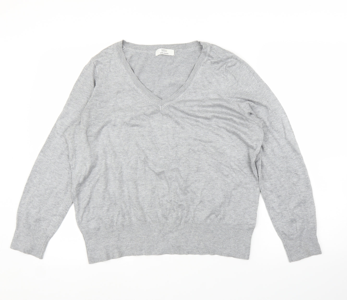 M&S Womens Grey   Pullover Jumper Size 18