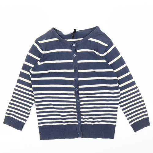 Primark Womens Blue Striped  Cardigan Jumper Size 10