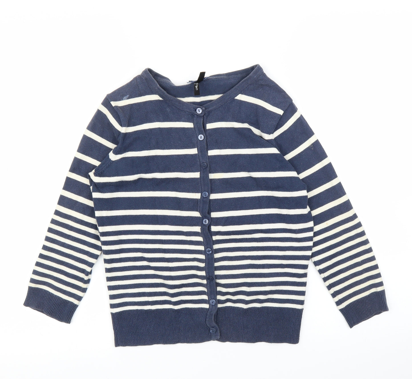 Primark Womens Blue Striped  Cardigan Jumper Size 10