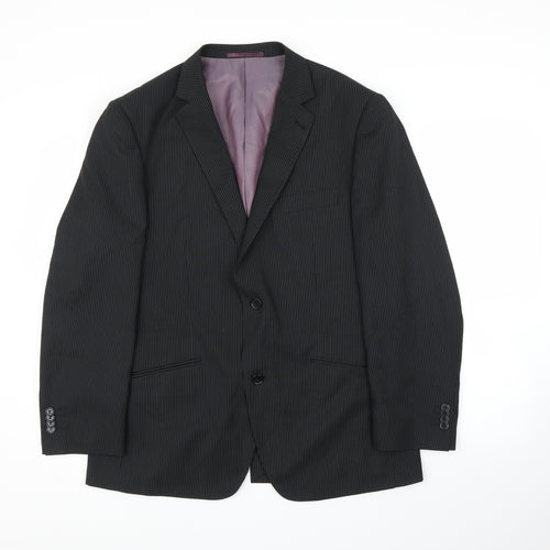 George Mens Black Striped  Jacket Suit Jacket Size 40
