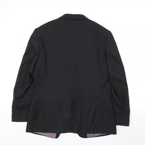 George Mens Black Striped  Jacket Suit Jacket Size 40