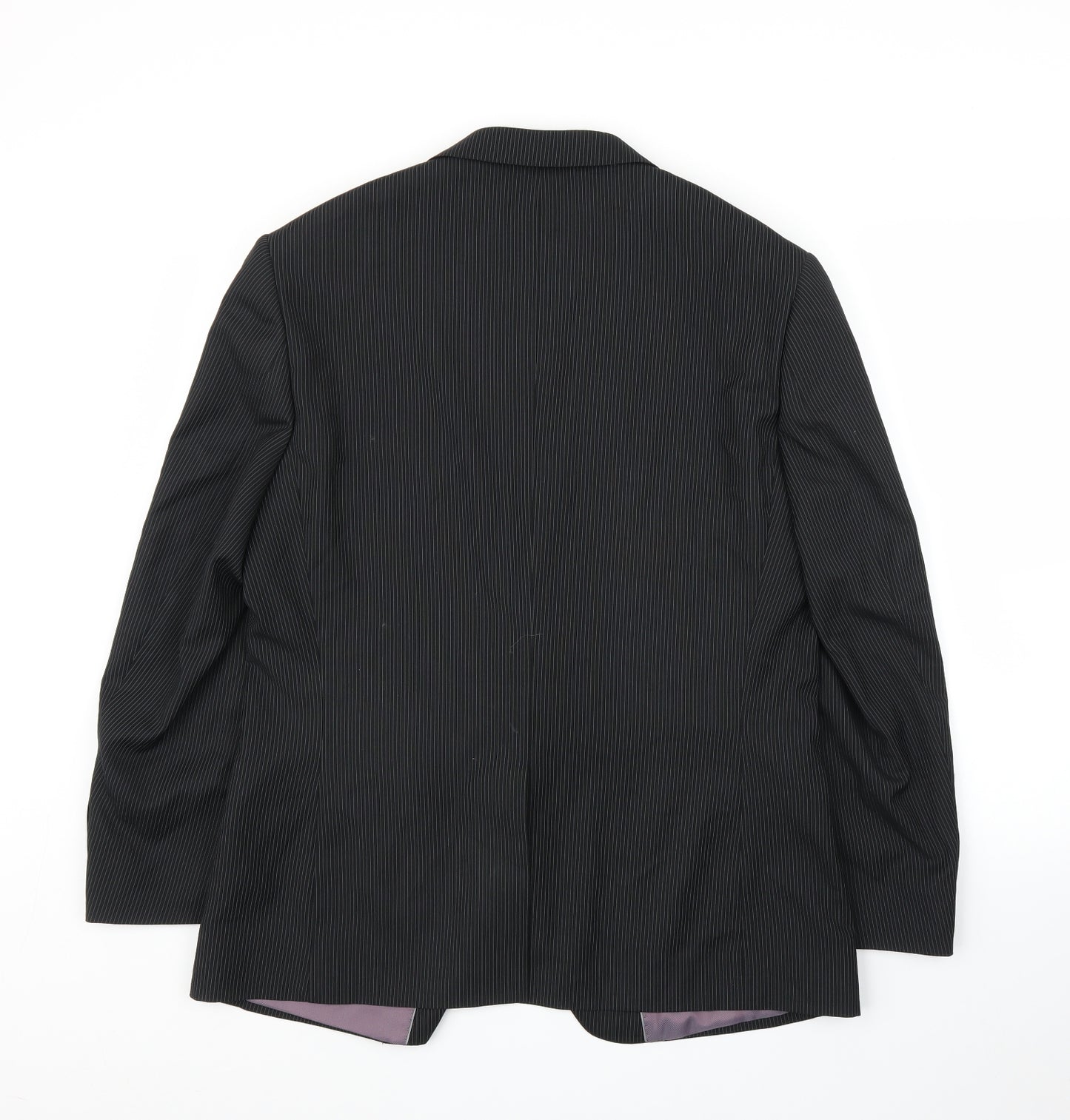 George Mens Black Striped  Jacket Suit Jacket Size 40