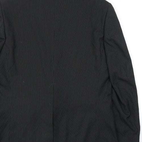 George Mens Black Striped  Jacket Suit Jacket Size 40