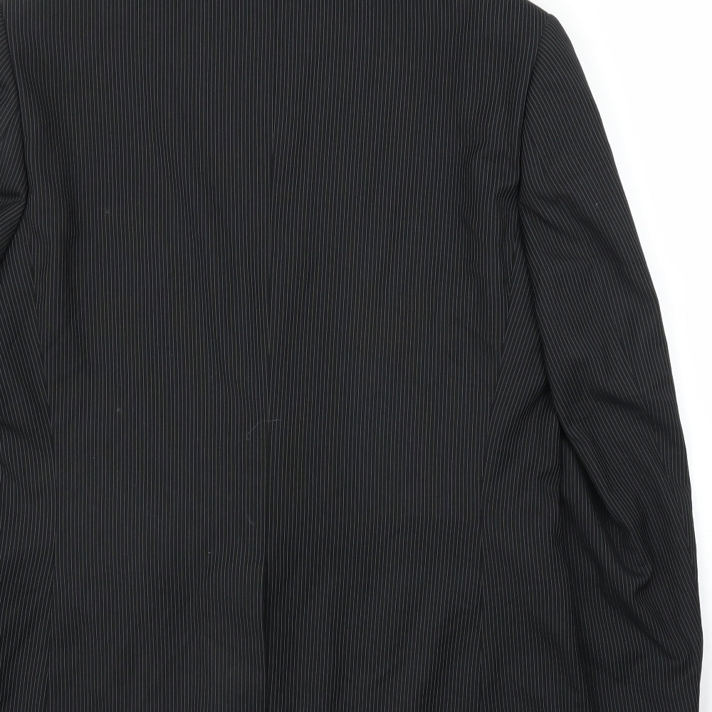 George Mens Black Striped  Jacket Suit Jacket Size 40