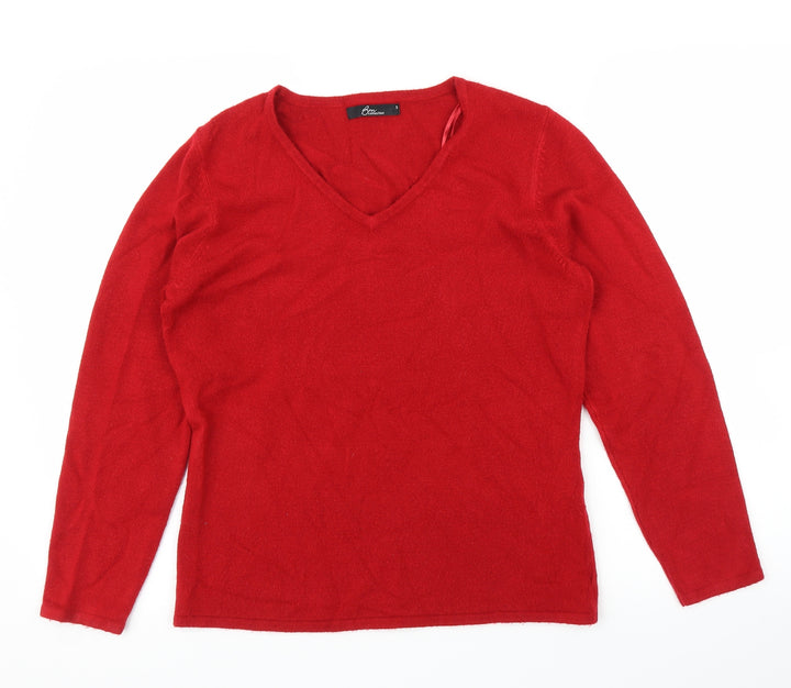 BM Womens Red Pullover Jumper Size S