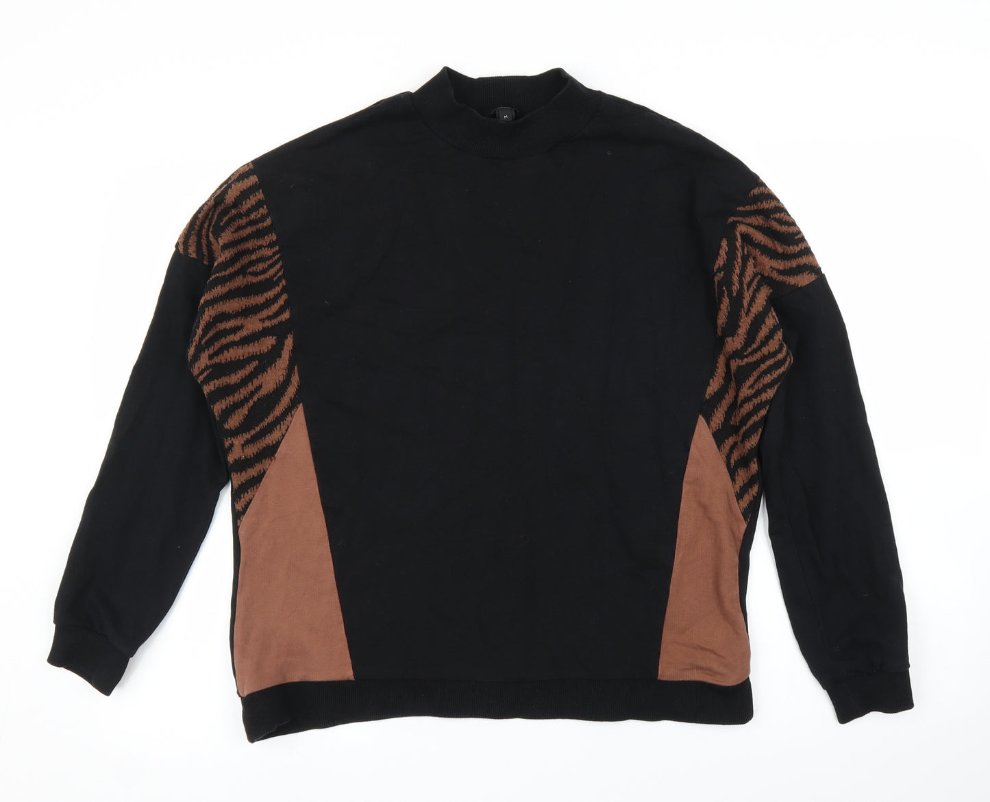 River Island Mens Black Animal Print  Pullover Jumper Size M  - Zebra print