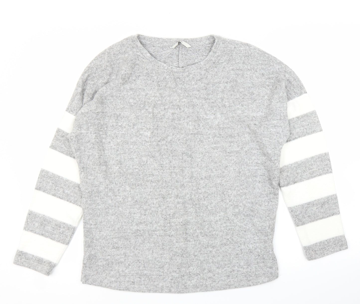 George Womens Grey Striped  Pullover Jumper Size S