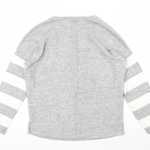 George Womens Grey Striped  Pullover Jumper Size S