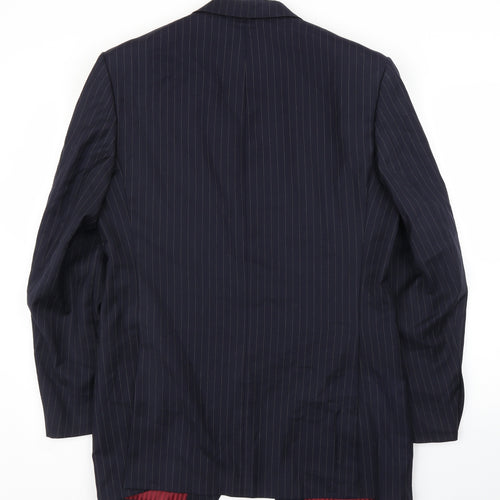 M&S Mens Blue Striped  Jacket Suit Jacket Size 40