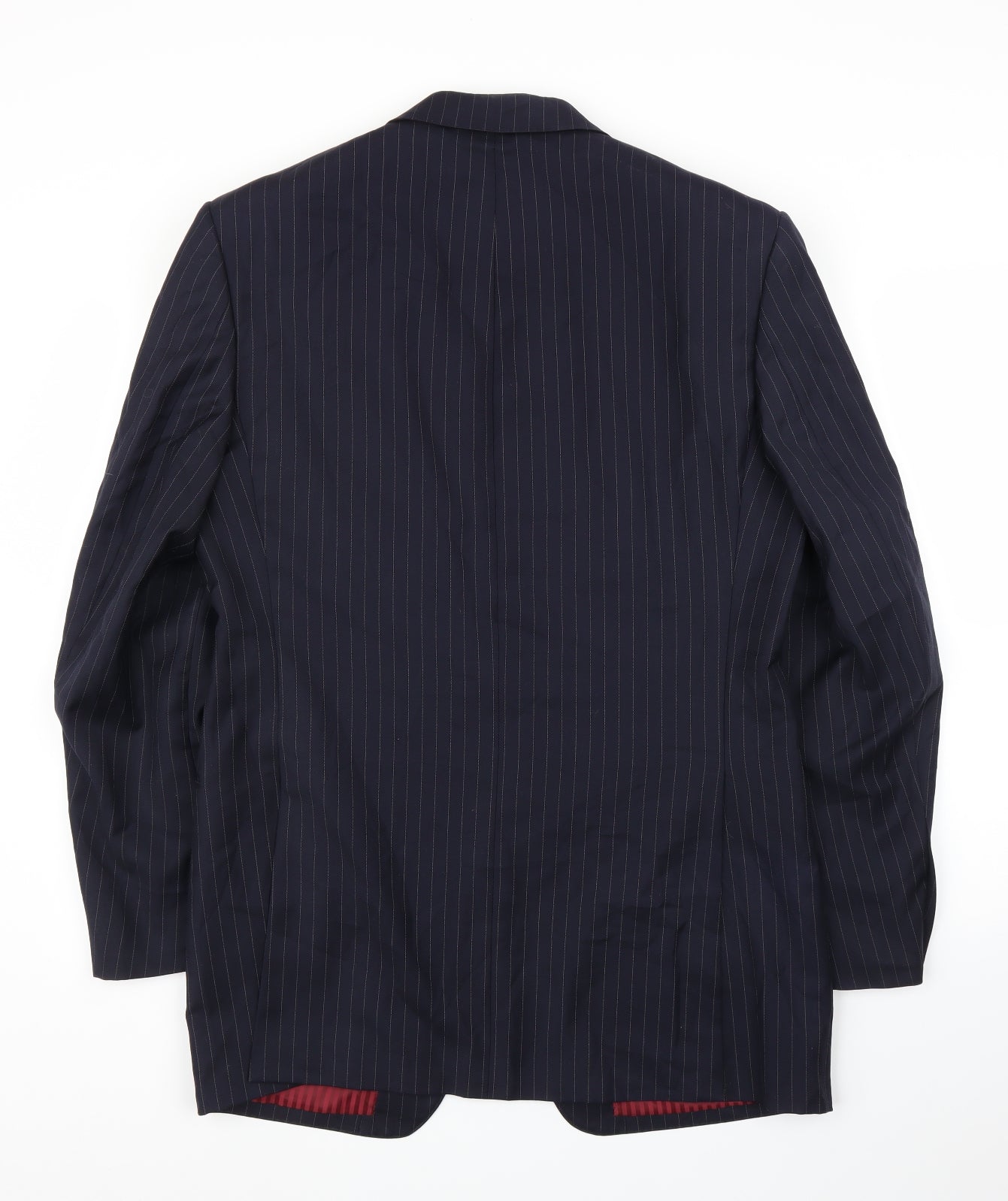M&S Mens Blue Striped  Jacket Suit Jacket Size 40