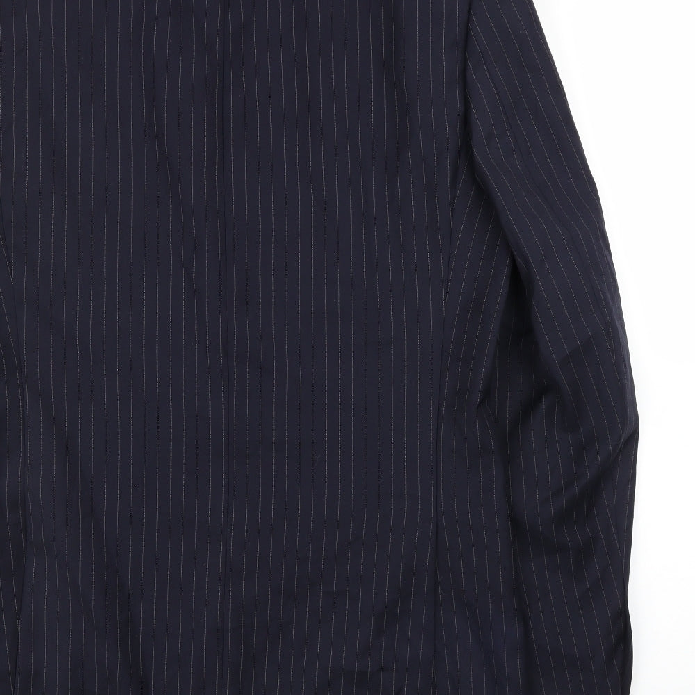 M&S Mens Blue Striped  Jacket Suit Jacket Size 40
