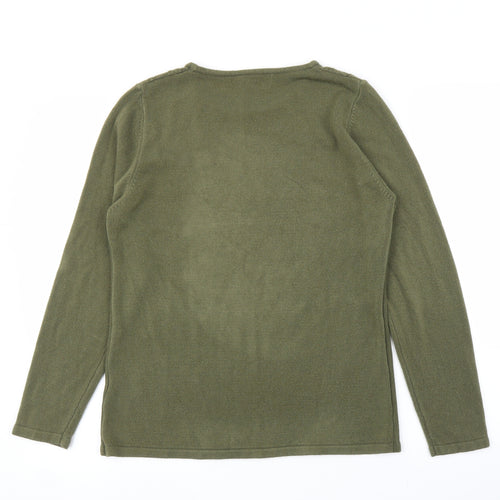 Anna Rose Womens Green Argyle/Diamond  Pullover Jumper Size L