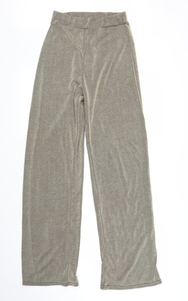 Nasty Gal Womens Beige Striped Trousers Size 10 L28 in