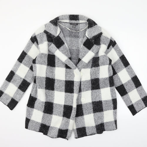 Primark Womens White Check  Jacket Coat Size S