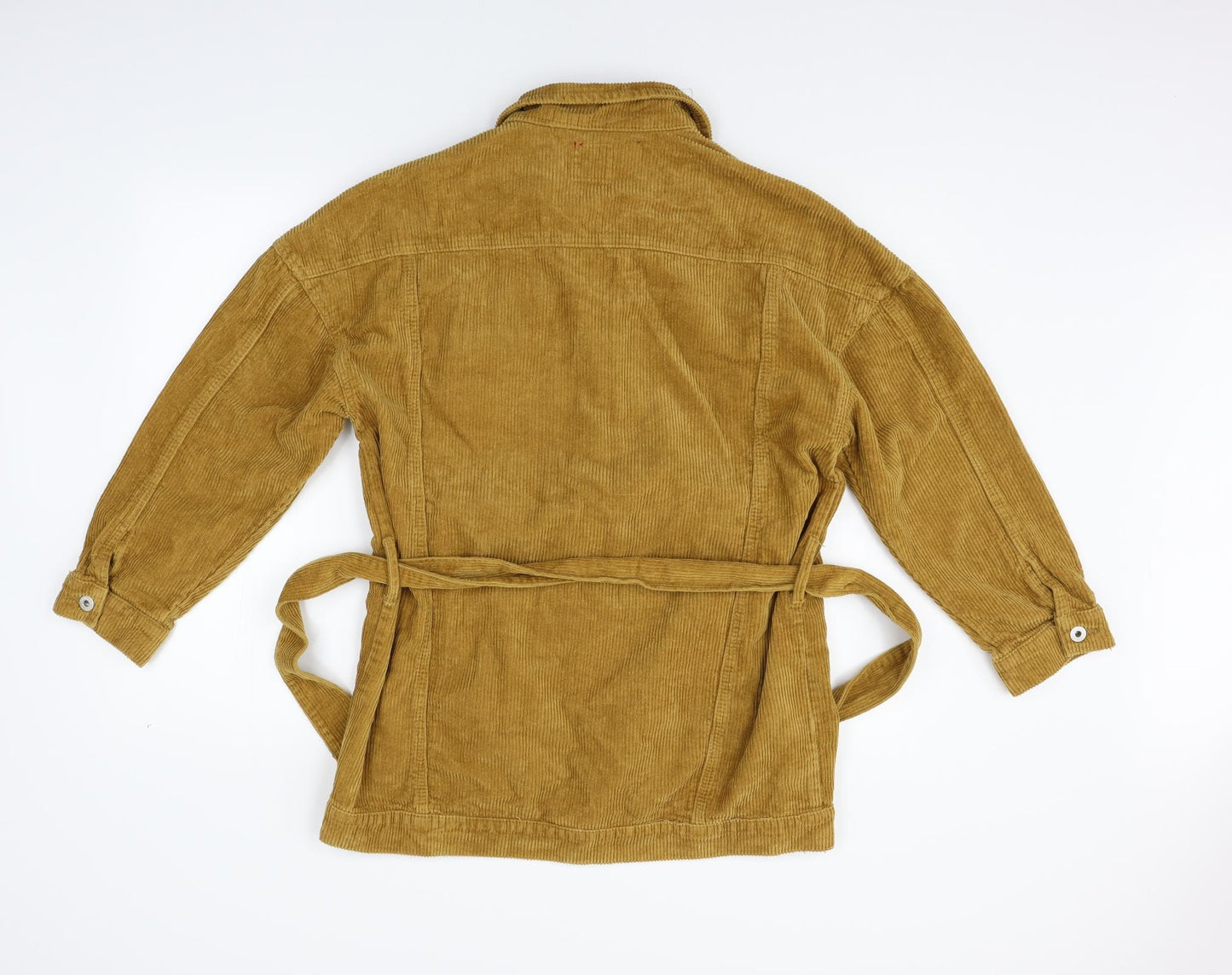 DENIM STORIES Womens Yellow   Jacket Coat Size L  - BELTED