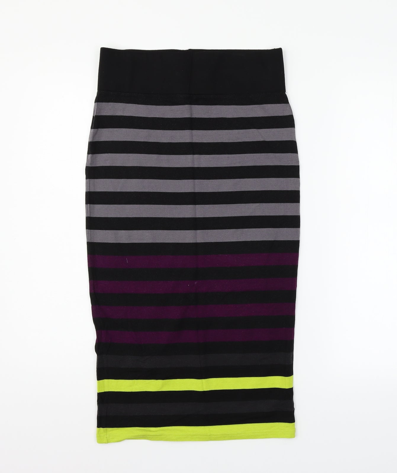 River Island Womens Black Striped  Flare Skirt Size 12