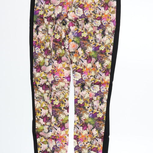 Topshop Womens Beige Floral  Sweatpants Trousers Size 10 L28 in