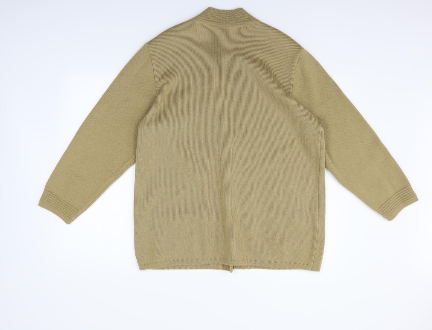 GRAZIA Womens Beige Houndstooth  Cardigan Jumper Size XL