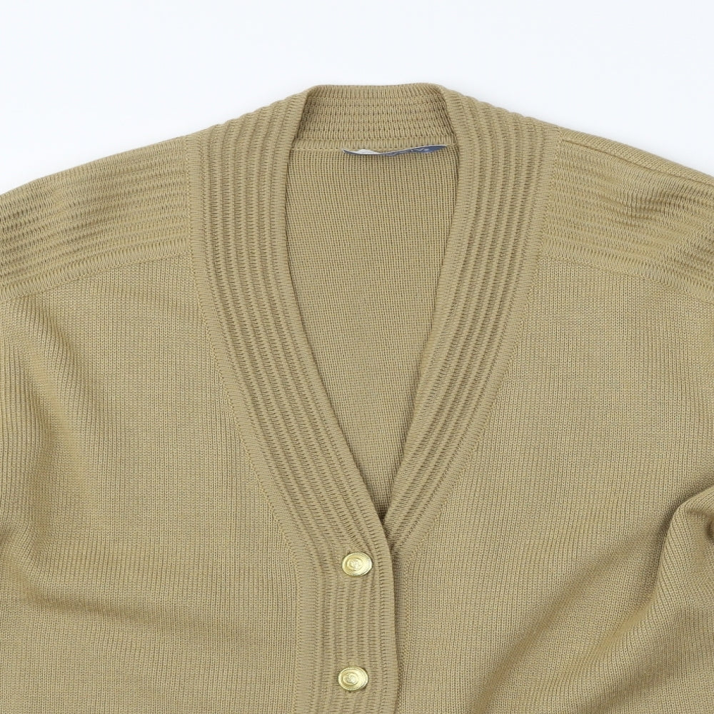 GRAZIA Womens Beige Houndstooth  Cardigan Jumper Size XL
