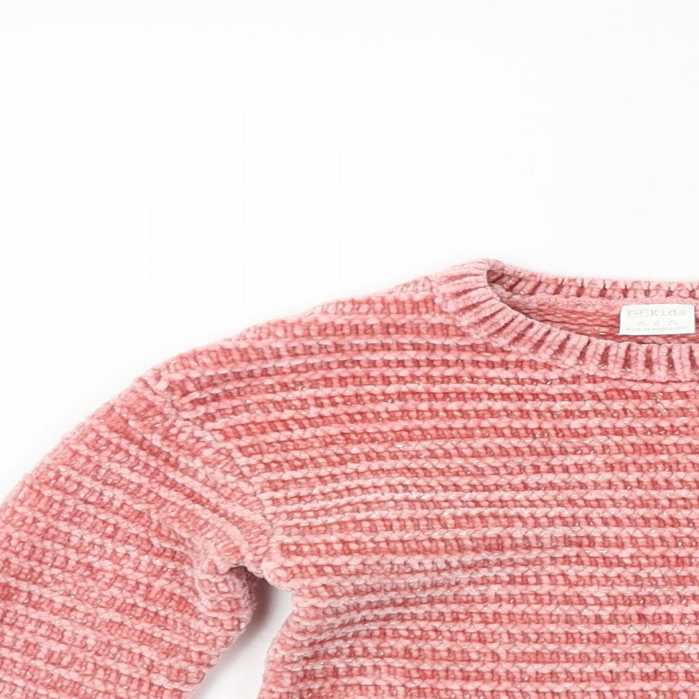F&F Girls Pink   Pullover Jumper Size 6-7 Years