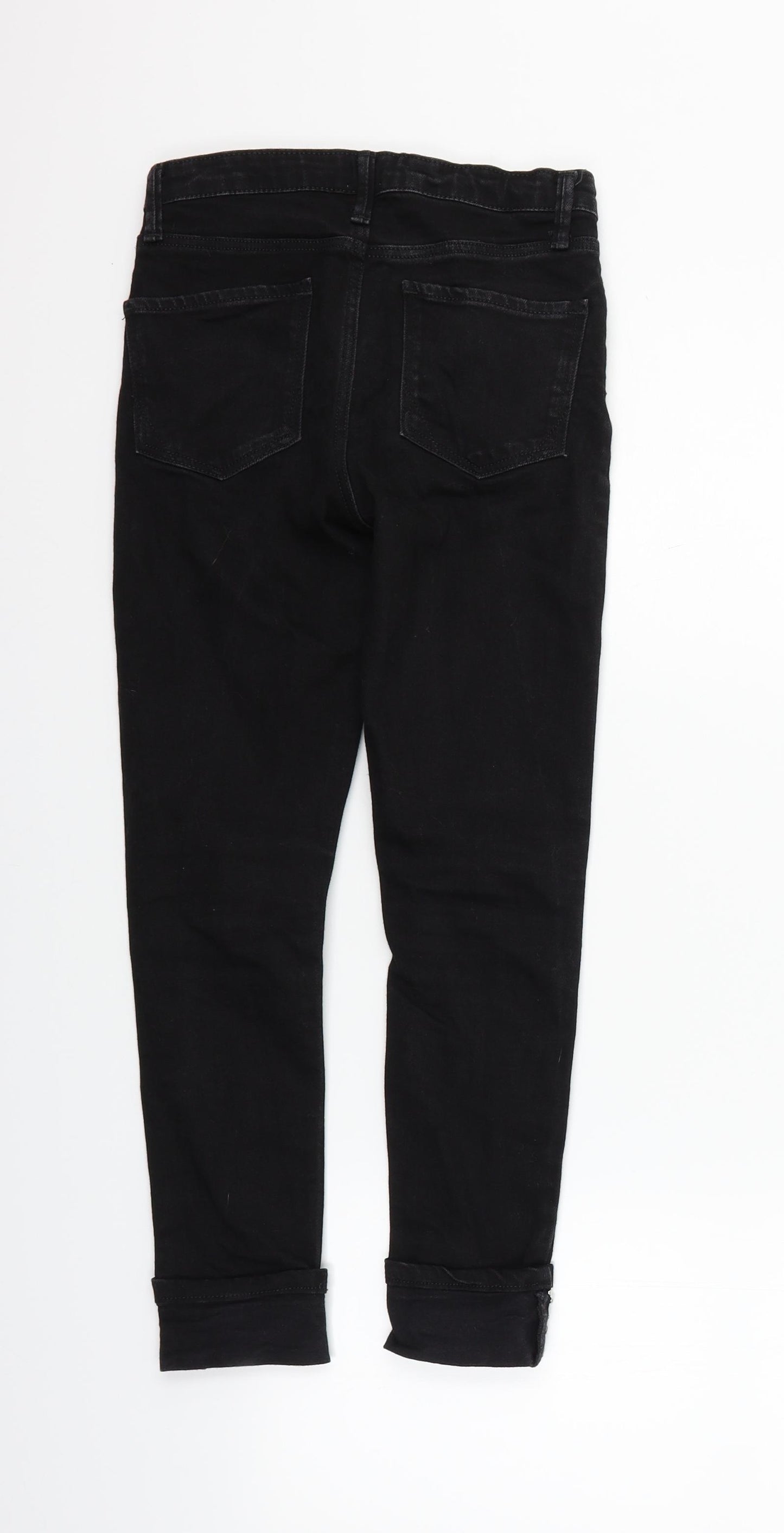 River Island Girls Black   Straight Jeans Size 9 Years - jewl detail