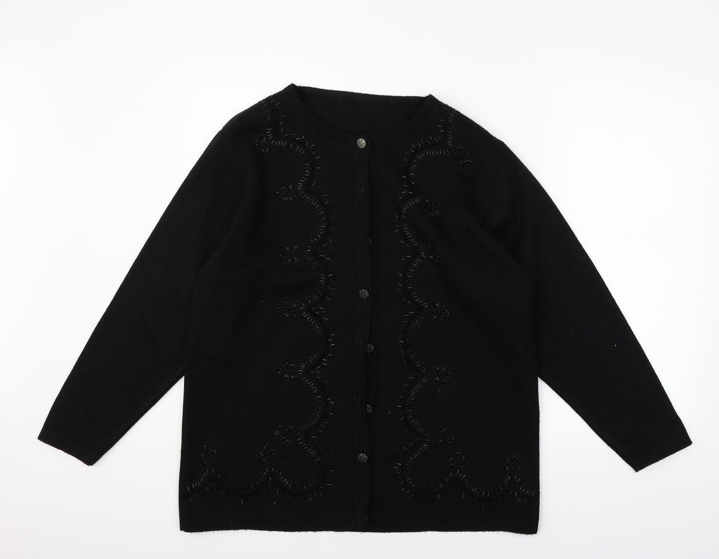 Preworn Womens Black   Cardigan Jumper Size L