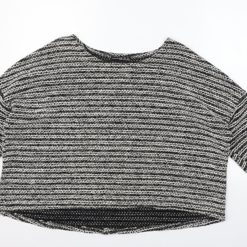Atmosphere Womens Grey Houndstooth  Pullover Jumper Size M