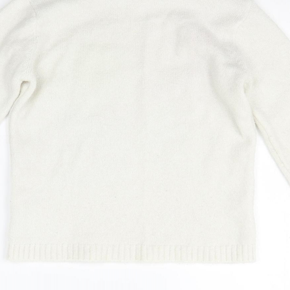 M&Co Girls White   Pullover Jumper Size 9-10 Years  - Sequin detail