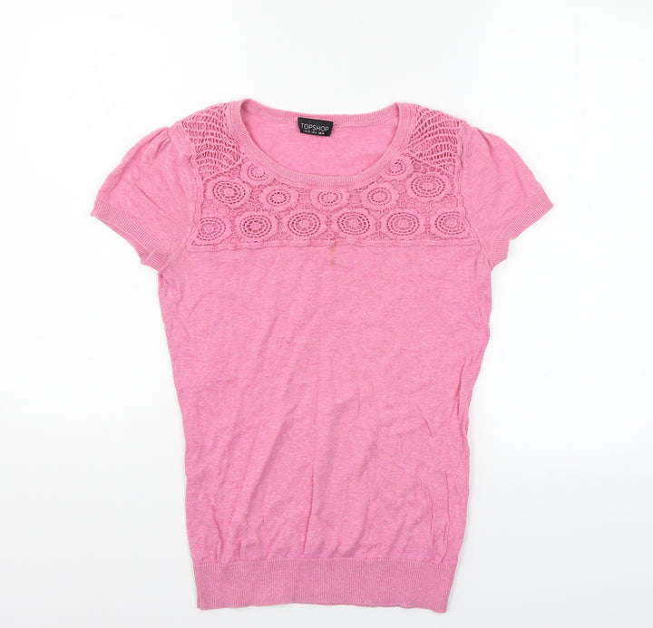 Topshop Womens Pink Pullover Jumper Size 10