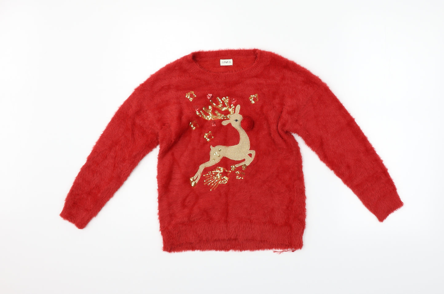 F&F Girls Silver   Pullover Jumper Size 9-10 Years  - CHRISTMAS