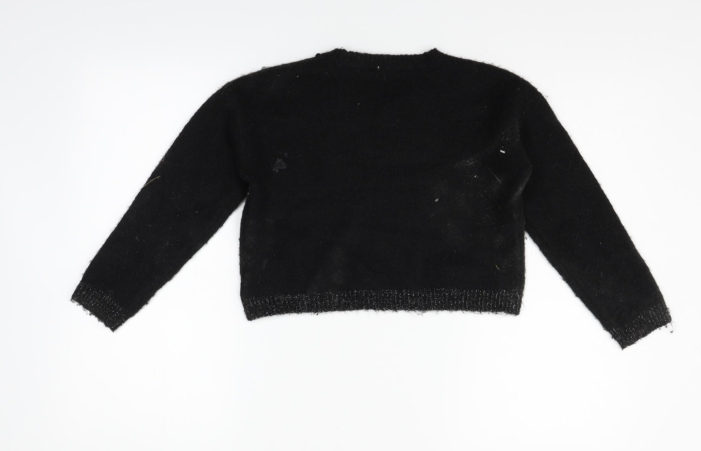 George Girls Black   Pullover Jumper Size 8-9 Years  - Sequin detail