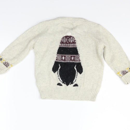 TU Girls Beige   Pullover Jumper Size 2 Years  - PENGUIN