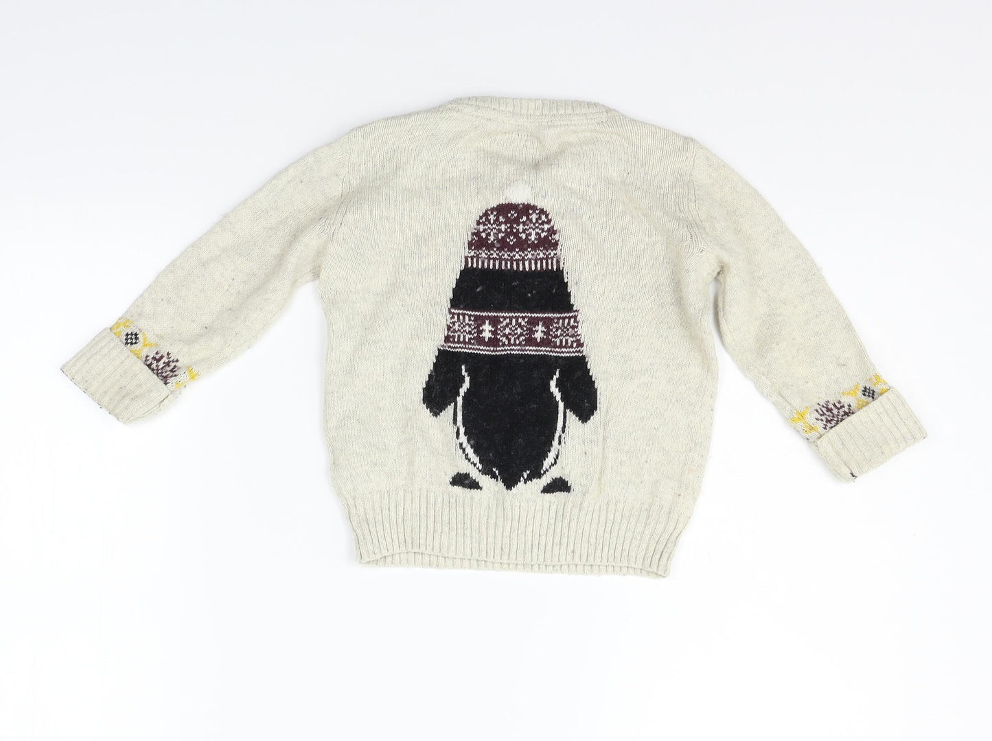 TU Girls Beige   Pullover Jumper Size 2 Years  - PENGUIN