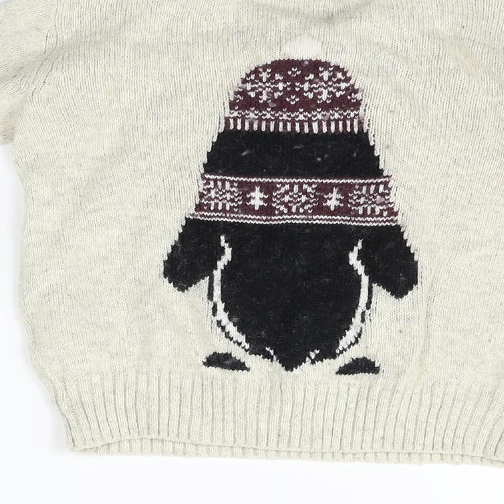 TU Girls Beige   Pullover Jumper Size 2 Years  - PENGUIN