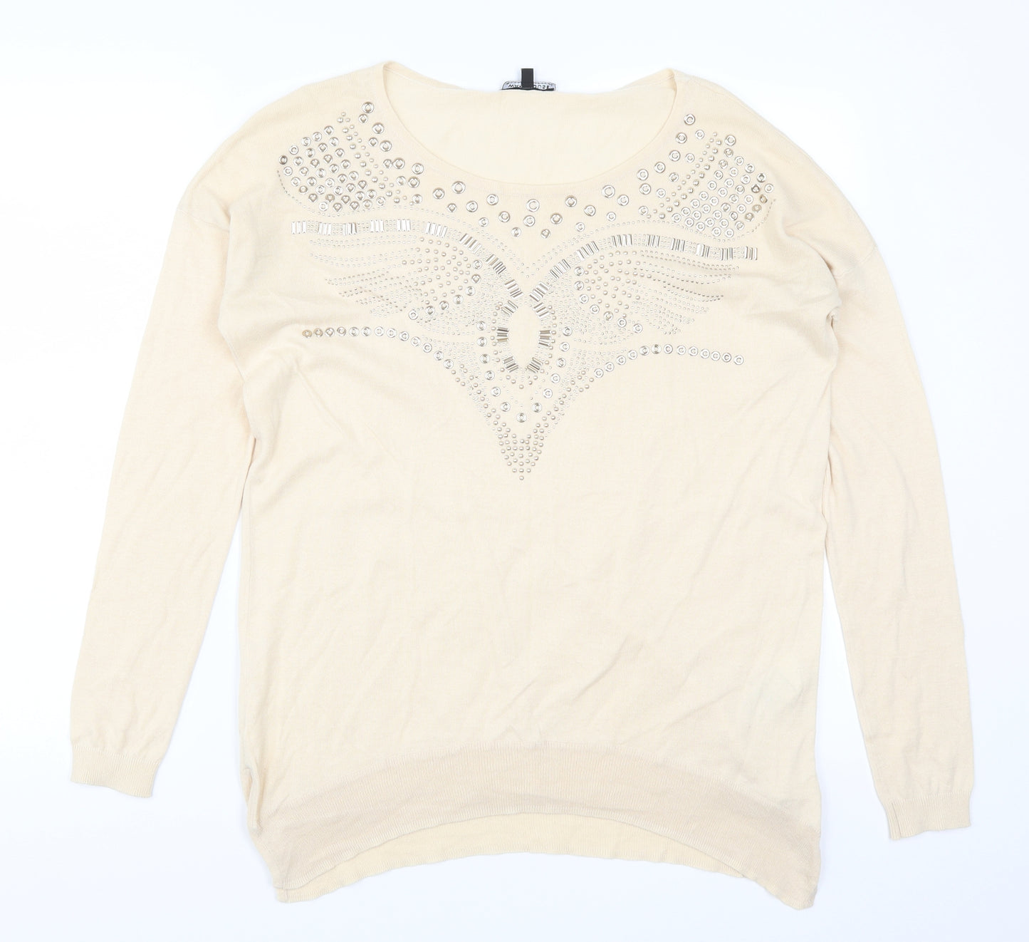 Warehouse Womens Beige   Pullover Jumper Size 8
