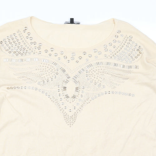 Warehouse Womens Beige   Pullover Jumper Size 8