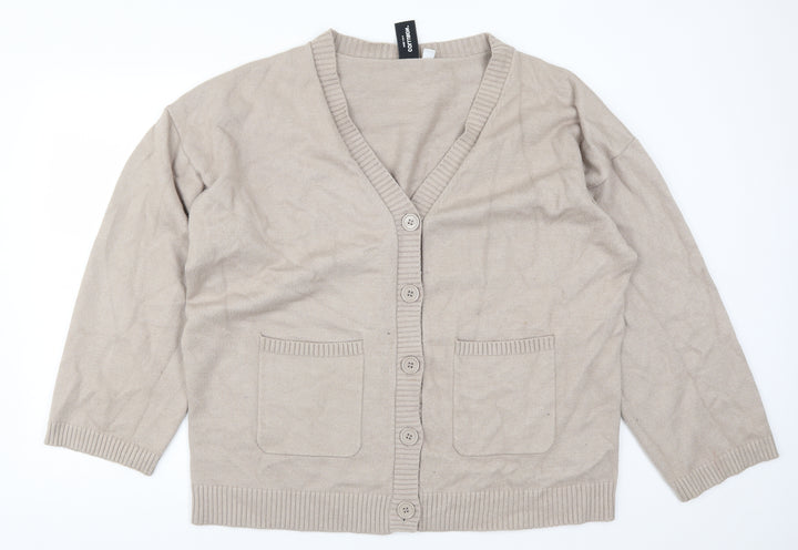 COLLUSION Womens Beige Cardigan Jumper Size 10