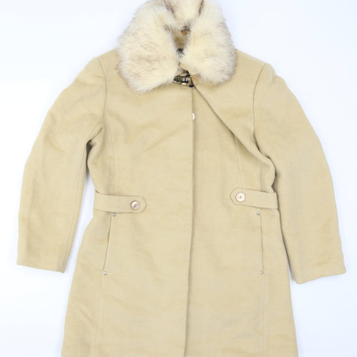 Feivan Womens Beige   Pea Coat Coat Size 14