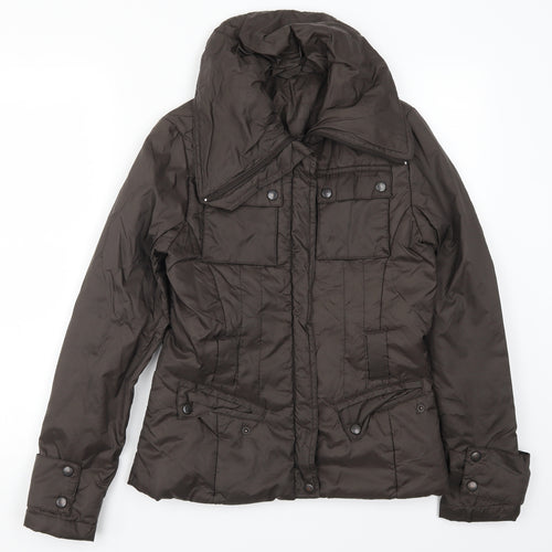 New Look Womens Brown   Quilted Coat Size 10