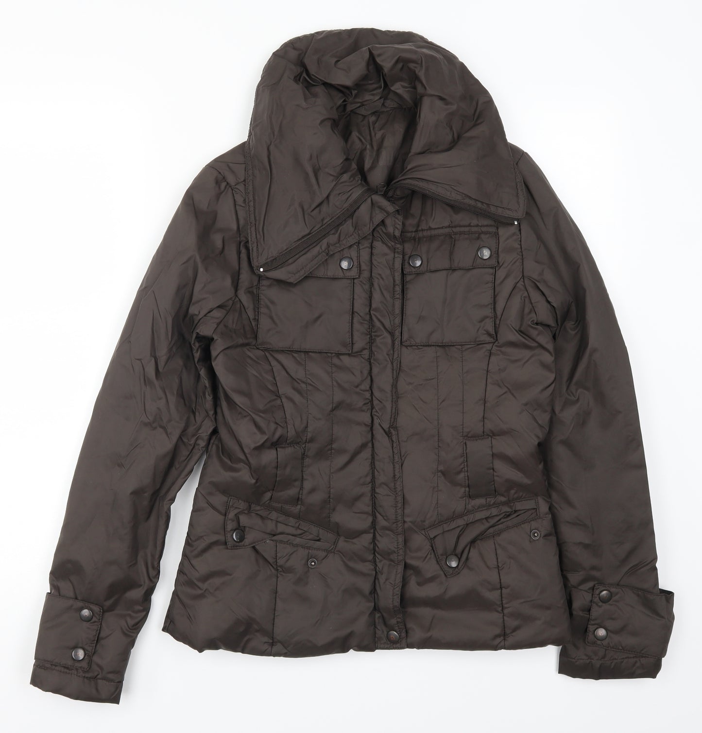 New Look Womens Brown   Quilted Coat Size 10