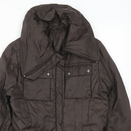New Look Womens Brown   Quilted Coat Size 10