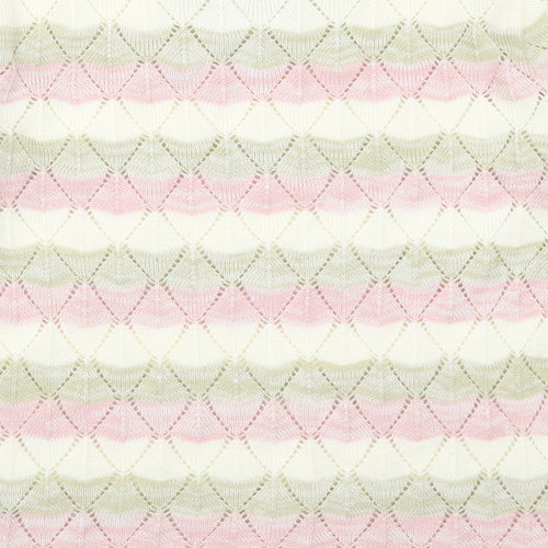 Preworn Womens Pink Striped  Pullover Jumper Size 16  - Beige
