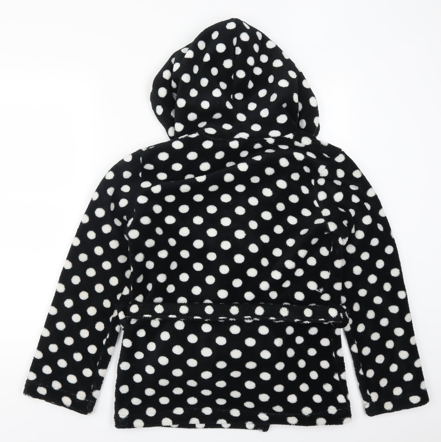 George Womens Black Polka Dot  Kimono Robe Size S
