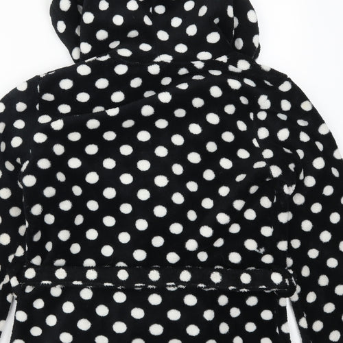 George Womens Black Polka Dot  Kimono Robe Size S