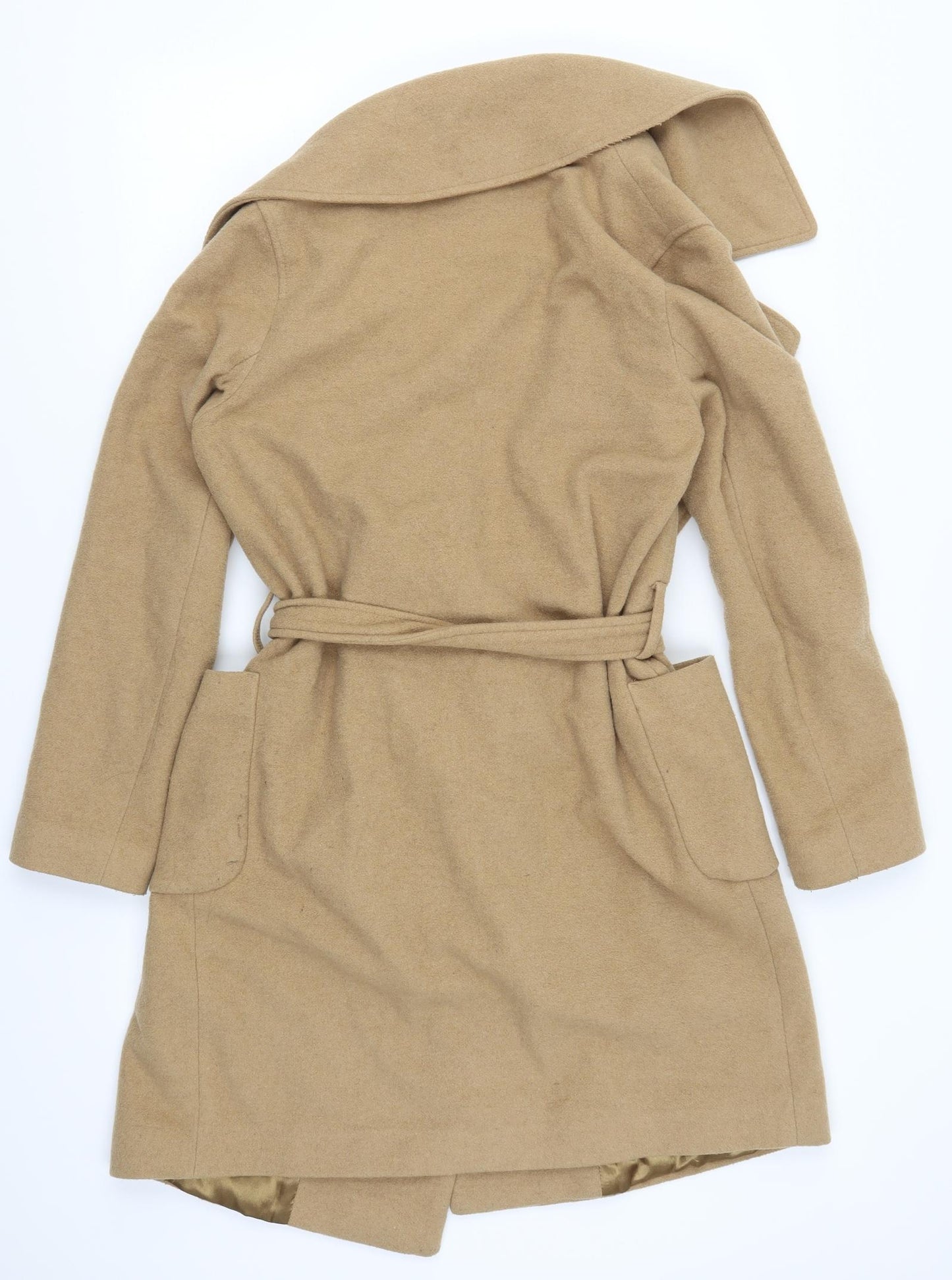 Definitions Womens Beige   Overcoat Coat Size 10