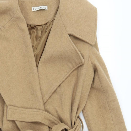 Definitions Womens Beige   Overcoat Coat Size 10