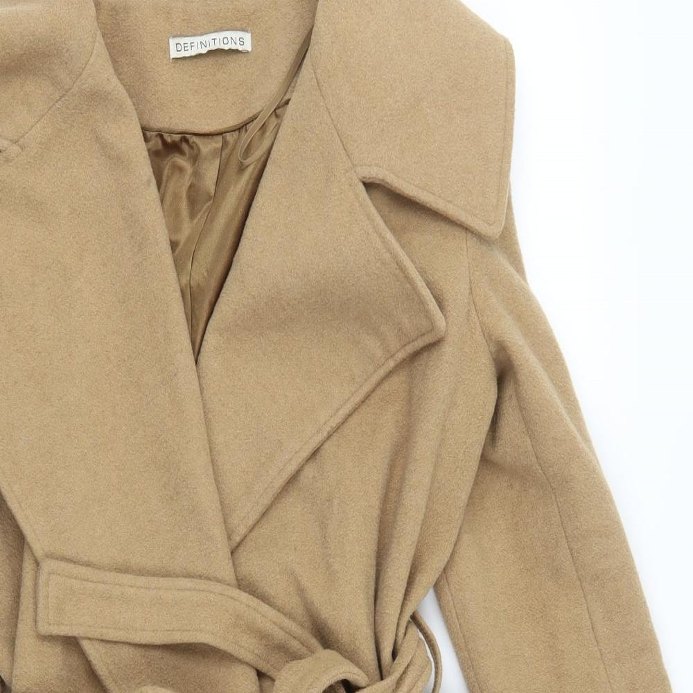 Definitions Womens Beige   Overcoat Coat Size 10