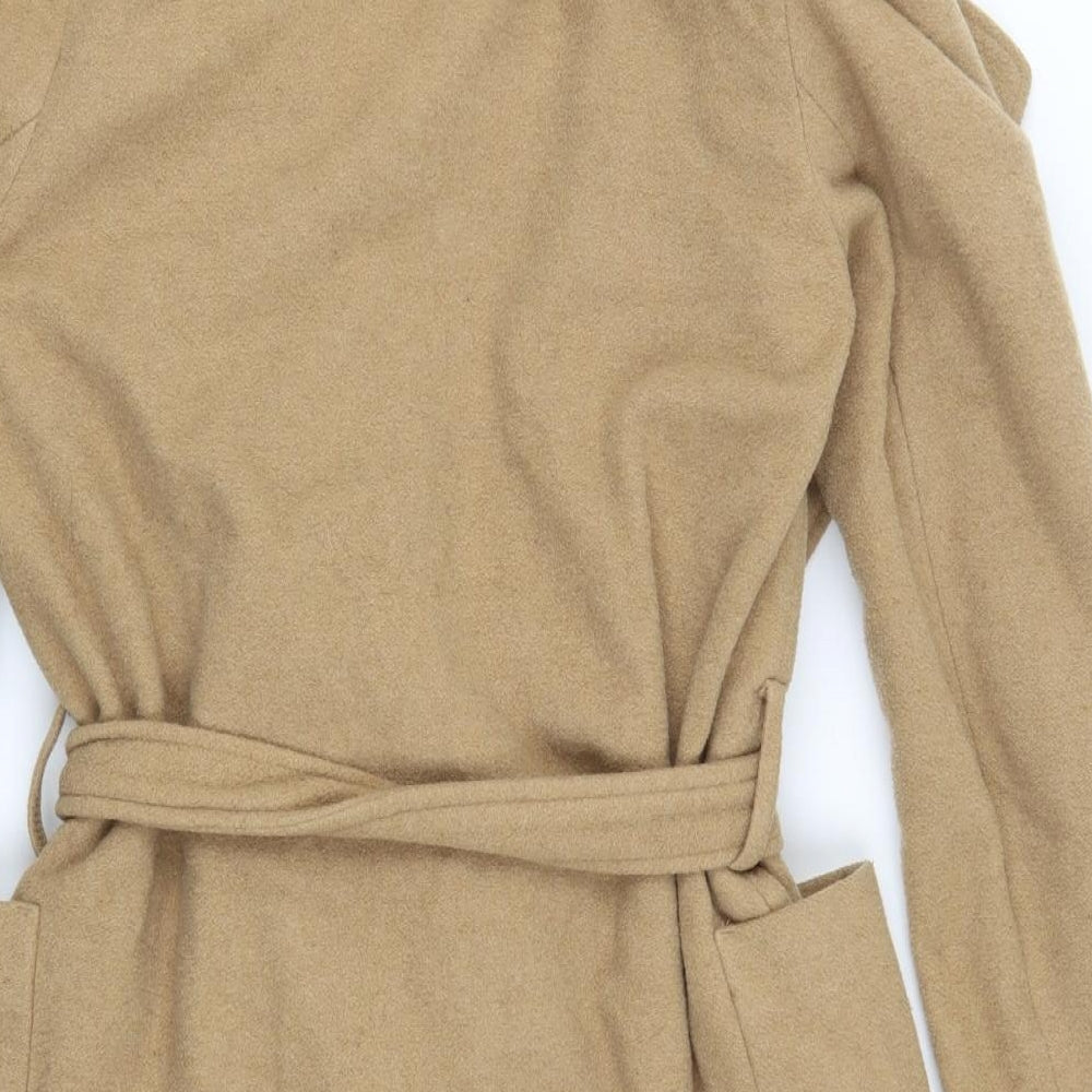 Definitions Womens Beige   Overcoat Coat Size 10