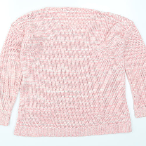 Miss London Womens Pink  Knit Pullover Jumper Size M